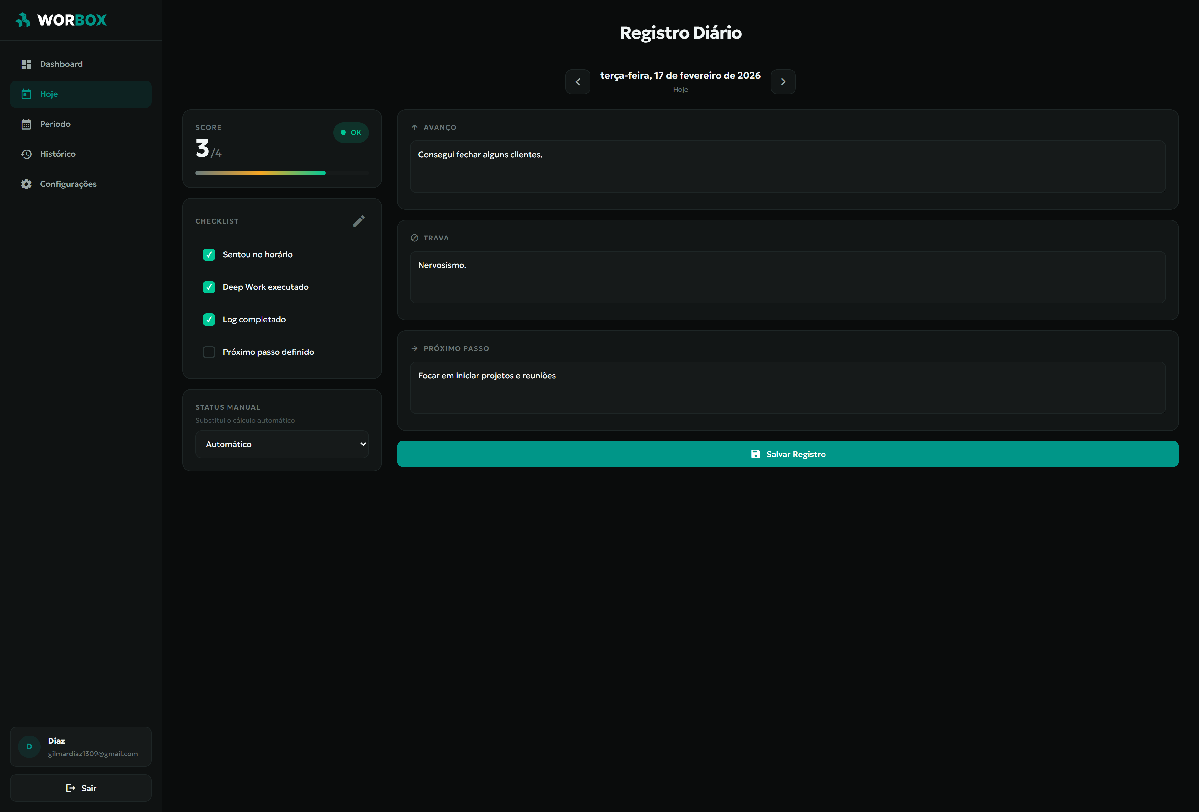 Tela do Worbox em notebook